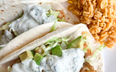 Shrimp Tacos with Cilantro Lime Sour Cream